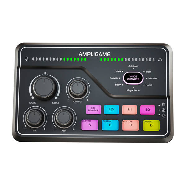 FIFINE AmpliGame SC8 RGB Gaming Audio Mixer - Black