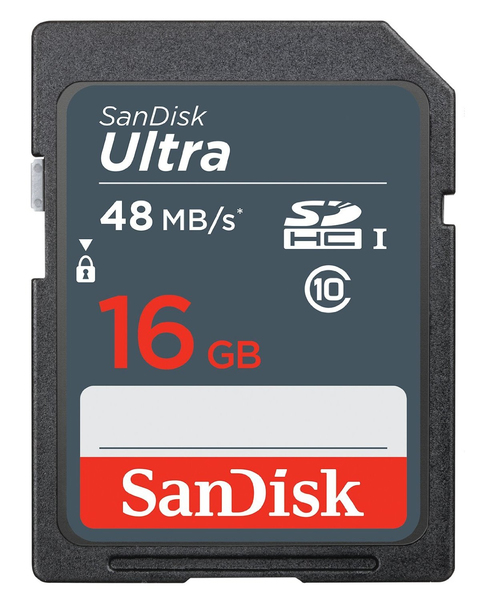 SanDisk 16 Gt Ultra, UHS-I Class 10 SDHC -muistikortti
