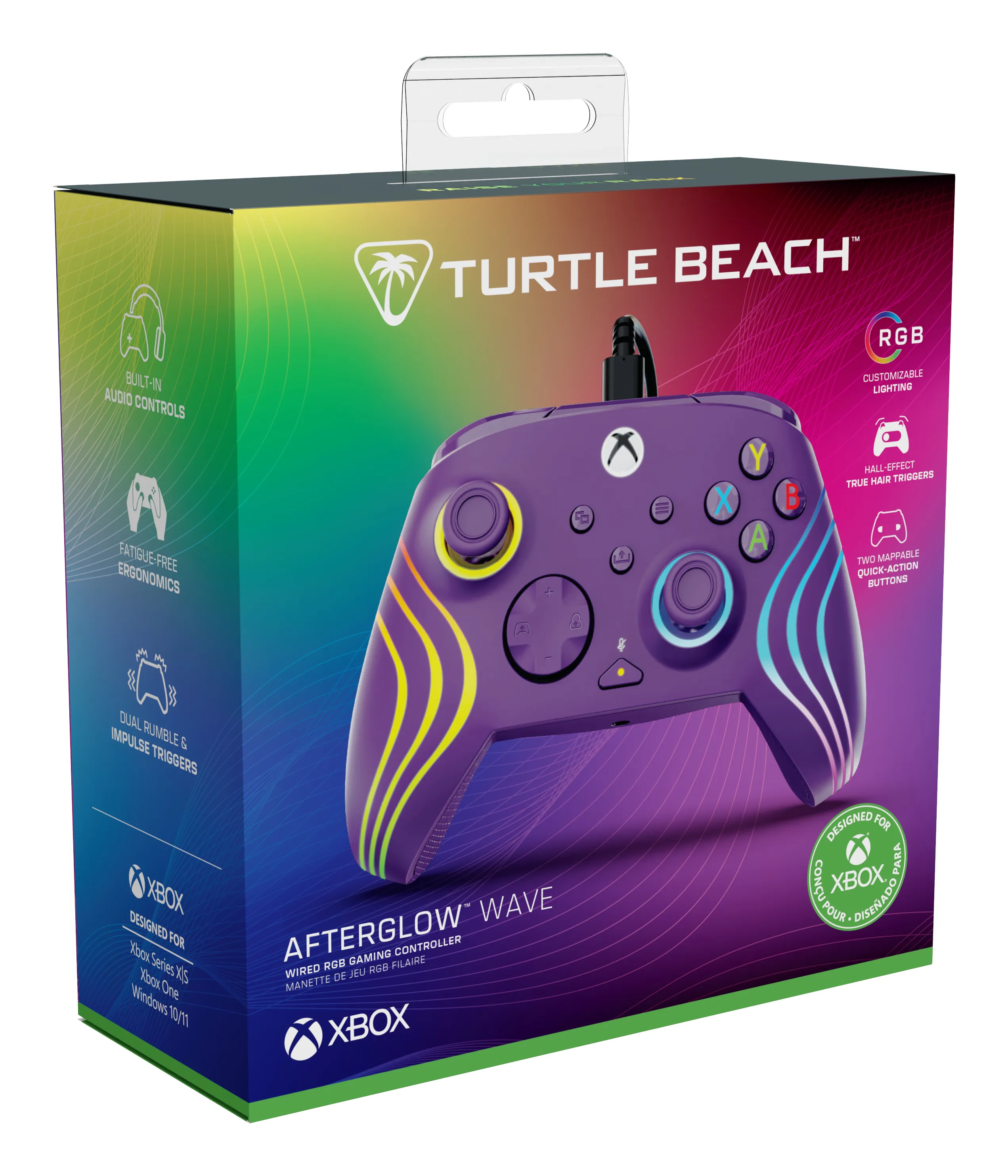 Turtle Beach Afterglow Wave Wired Gamepad for Xbox Series X|S, Xbox One & PC - Purple