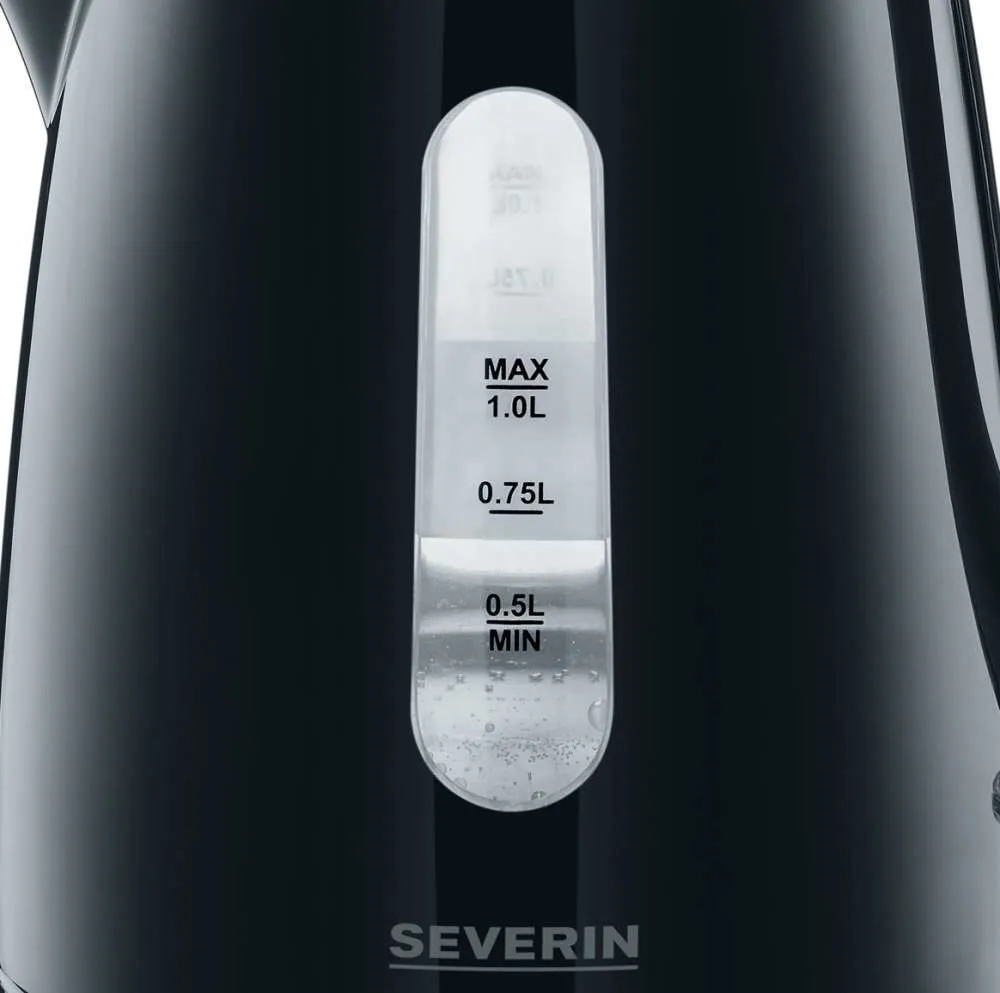 Severin WK 3410, vedenkeitin (musta, 1,0 litraa)