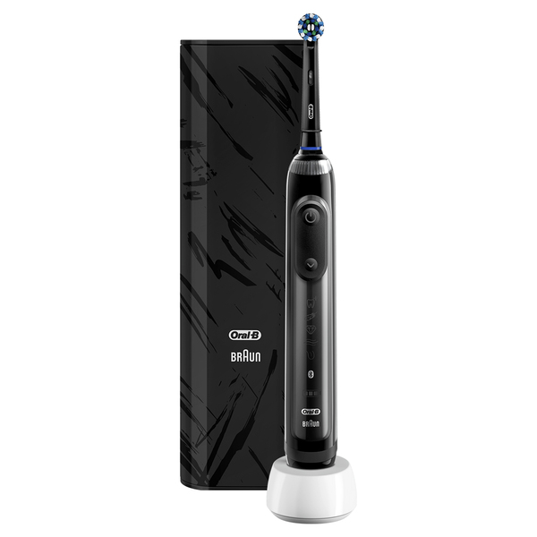 ORAL-B S&Auml;HK&Ouml;HAMMASHARJA GENIUS X BLACK ART SPECIAL EDITION. Liiketunnistimilla ja teko&auml;lyll&auml; varustettu Oral-B Genius X tunnistaa harjaustyylisi ja ohjaa harjau