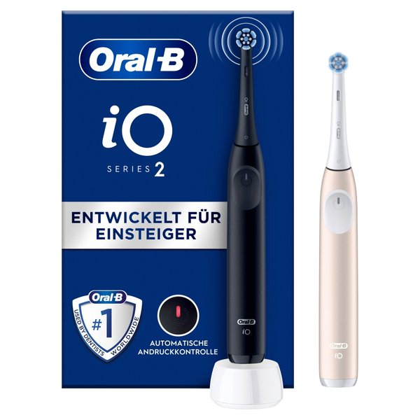 Oral-B iO2 Series Duo - eltandborste, Night Black, Calm Pink