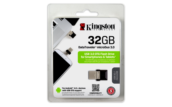 Kingston 32 GB DataTraveler microDuo USB 3.0 - minne, Svart