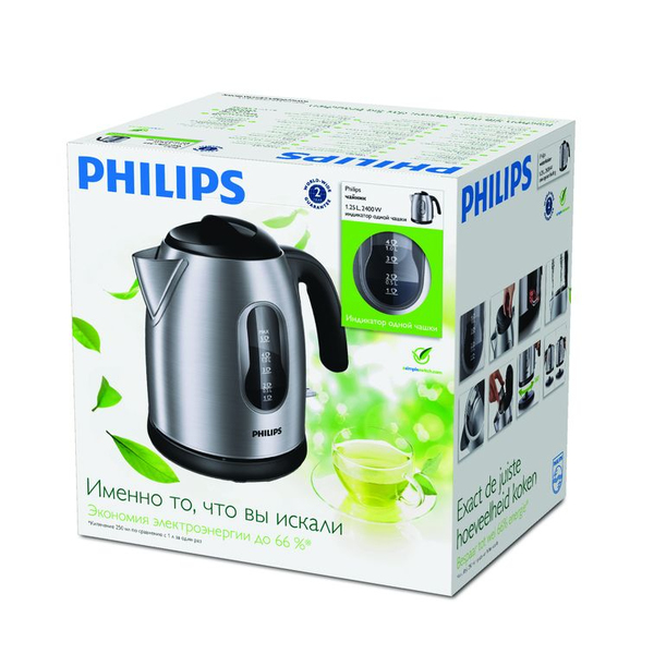 PHILIPS KETTLE, METAL, 2400 W,1.25 L