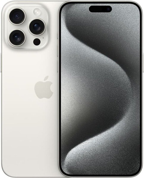 Kunnostettu iPhone 15 Pro Max 256 Gt, valkotitaani (Hyv&auml; kunto)