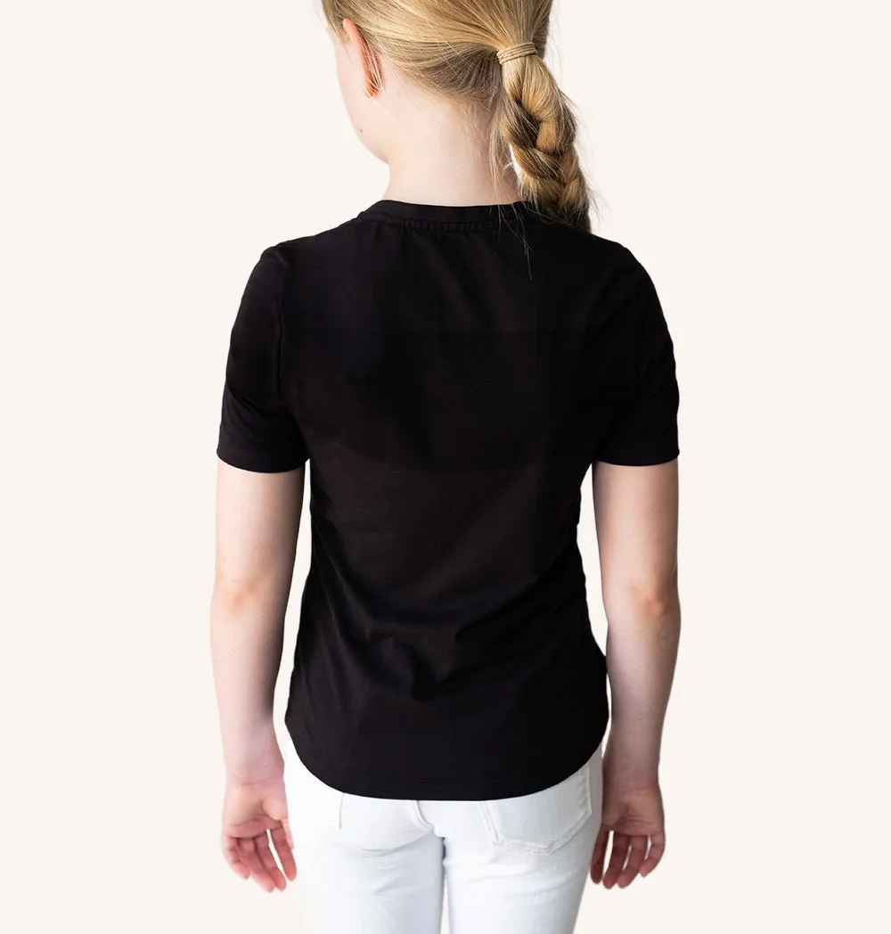 SWEDISH POSTURE T-Shirt Kids Alignment Cotton Black S