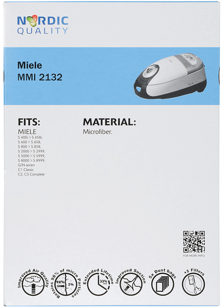 MMI 2132 Pölynimuripussit, 5 kpl. + 2 suodatin