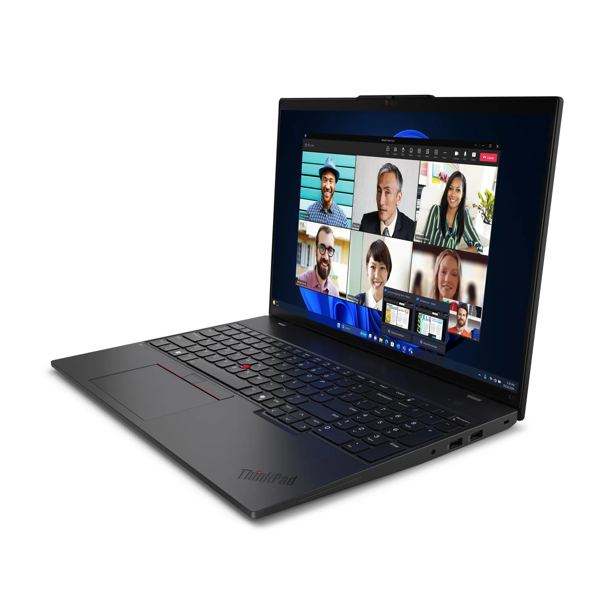 Lenovo L16 G1 16&quot; WUXGA, Intel Core Ultra 5 125U, 16GB RAM, 512GB SSD, Win 11 Pro - b&auml;rbar, Svart
