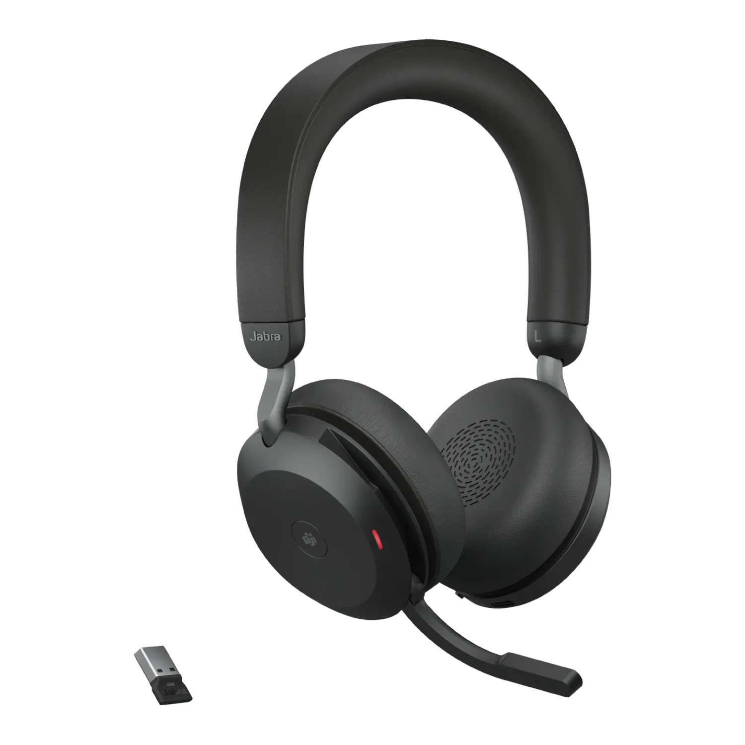 Jabra Evolve2 75 Wireless Stereo Headset with USB-A adapter, Black