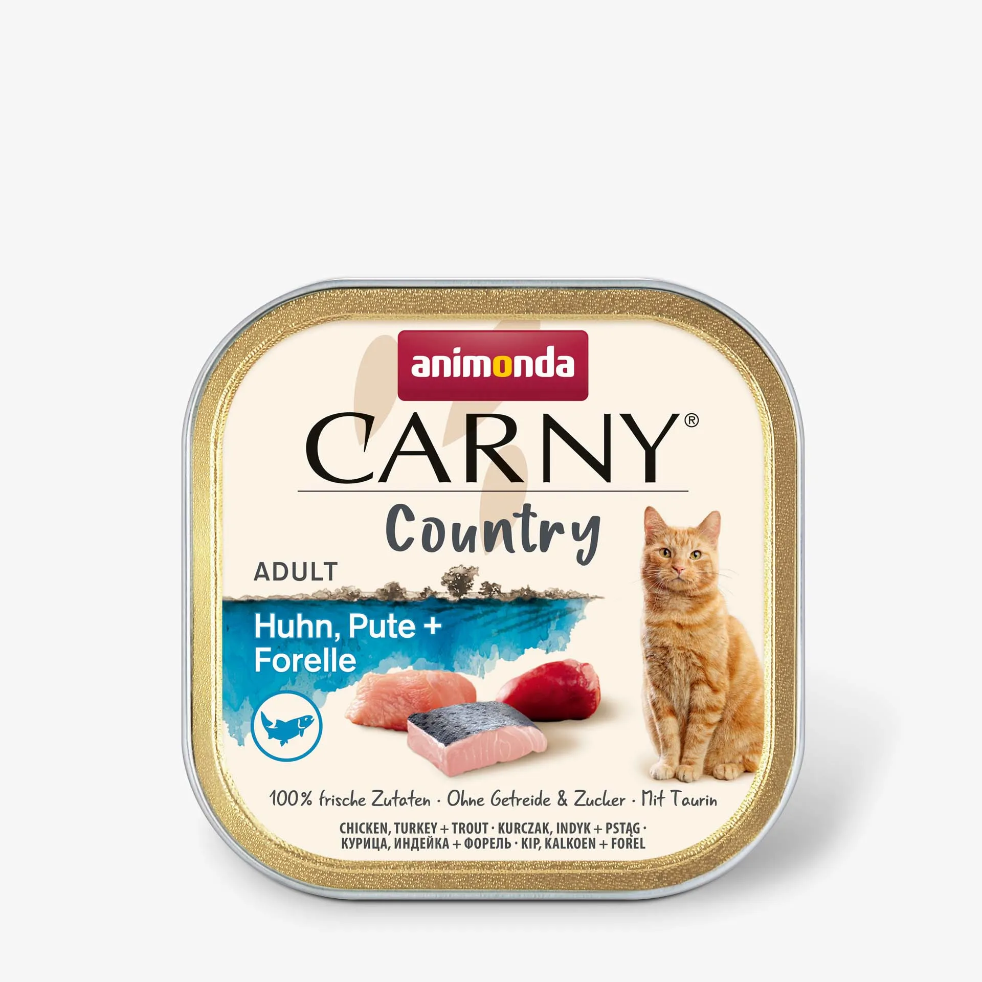 Animonda Carny Country Chicken, Turkey &amp; Trout, Wet food for cats, Adult, Grain Free, 100g