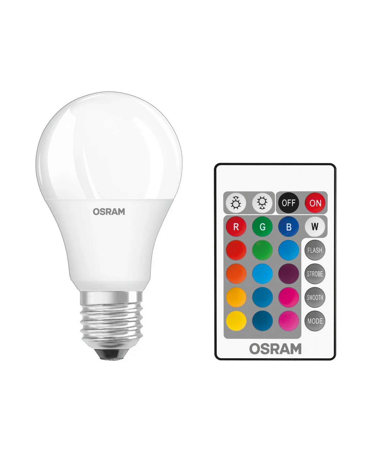 OSRAM LED STAR+ RGBW Globe 9.7 W E27 806 lm frosted white dimmable with remote control