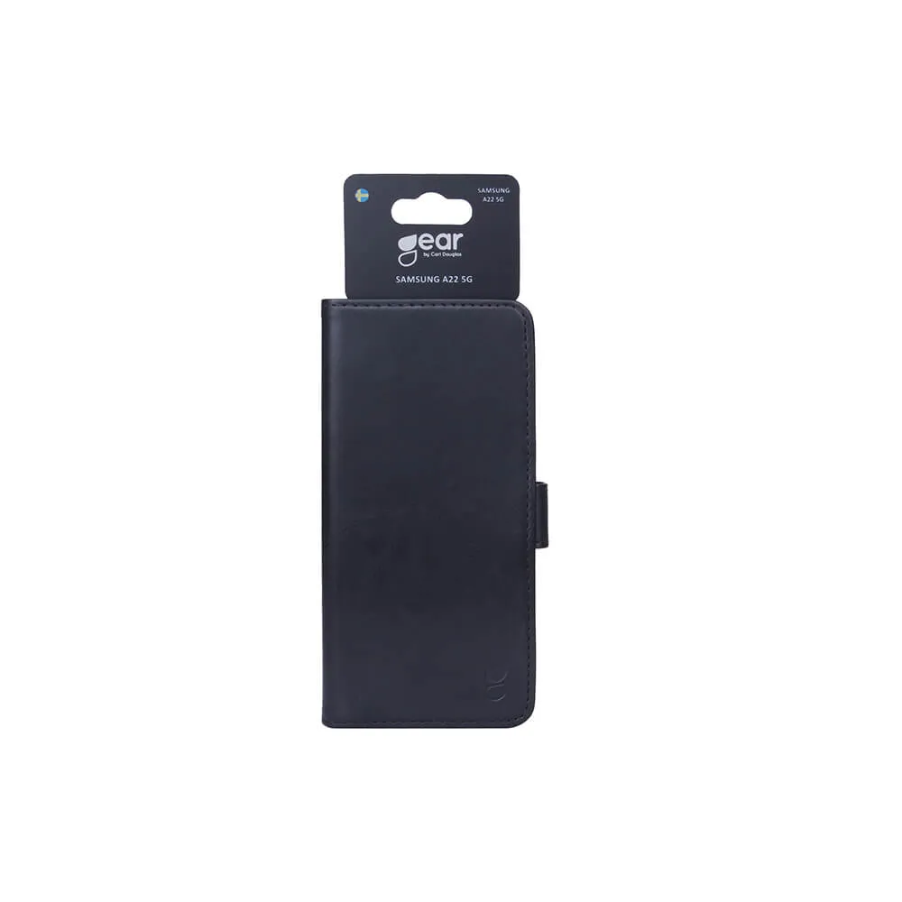 GEAR Wallet, Galaxy A22 5G - pl&aring;nboksfodral, Svart