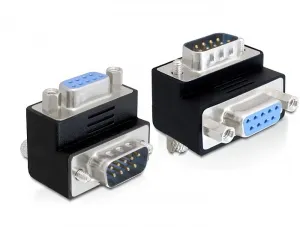 DeLOCK adapter, DB9 ha - DB9 ho, vinklad 270 grader, svart