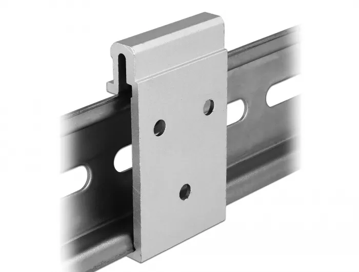 Delock Aluminium Mounting Clip for DIN Rail (3 mounting holes)