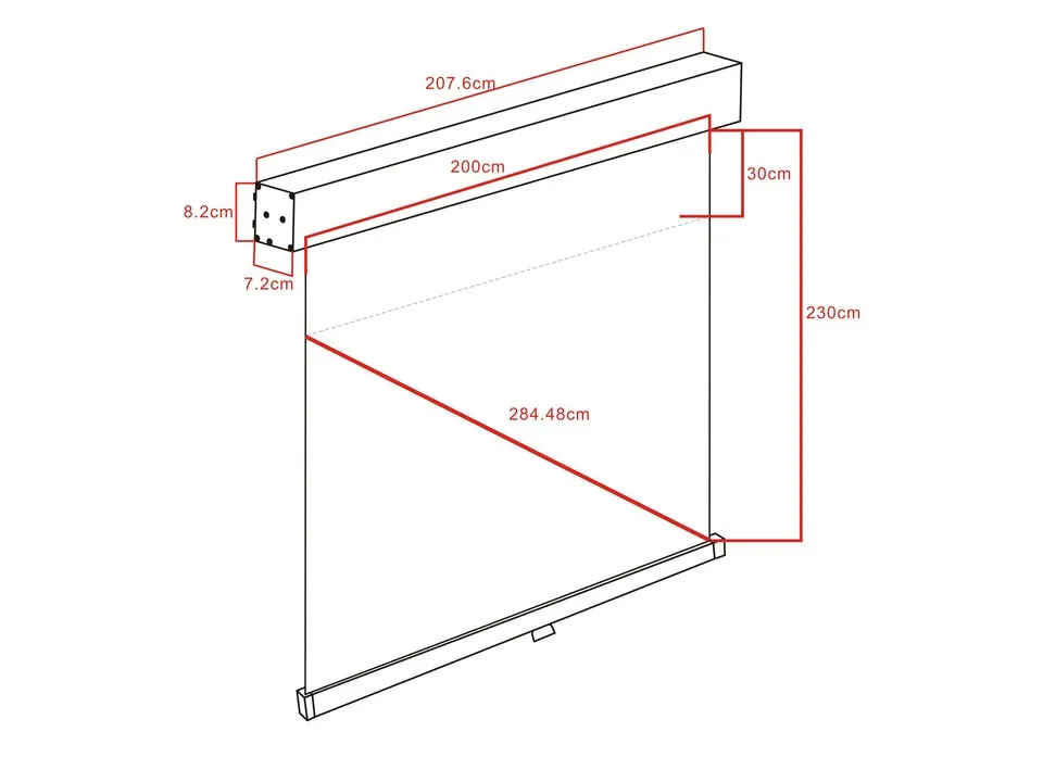 Multibrackets M Manual Self-lock Projection Screen Deluxe - Heijastusn&auml;ytt&ouml; - kattoon asennettava - 112 tuuma (284 cm) - 1:1 - Matte White - valkoinen