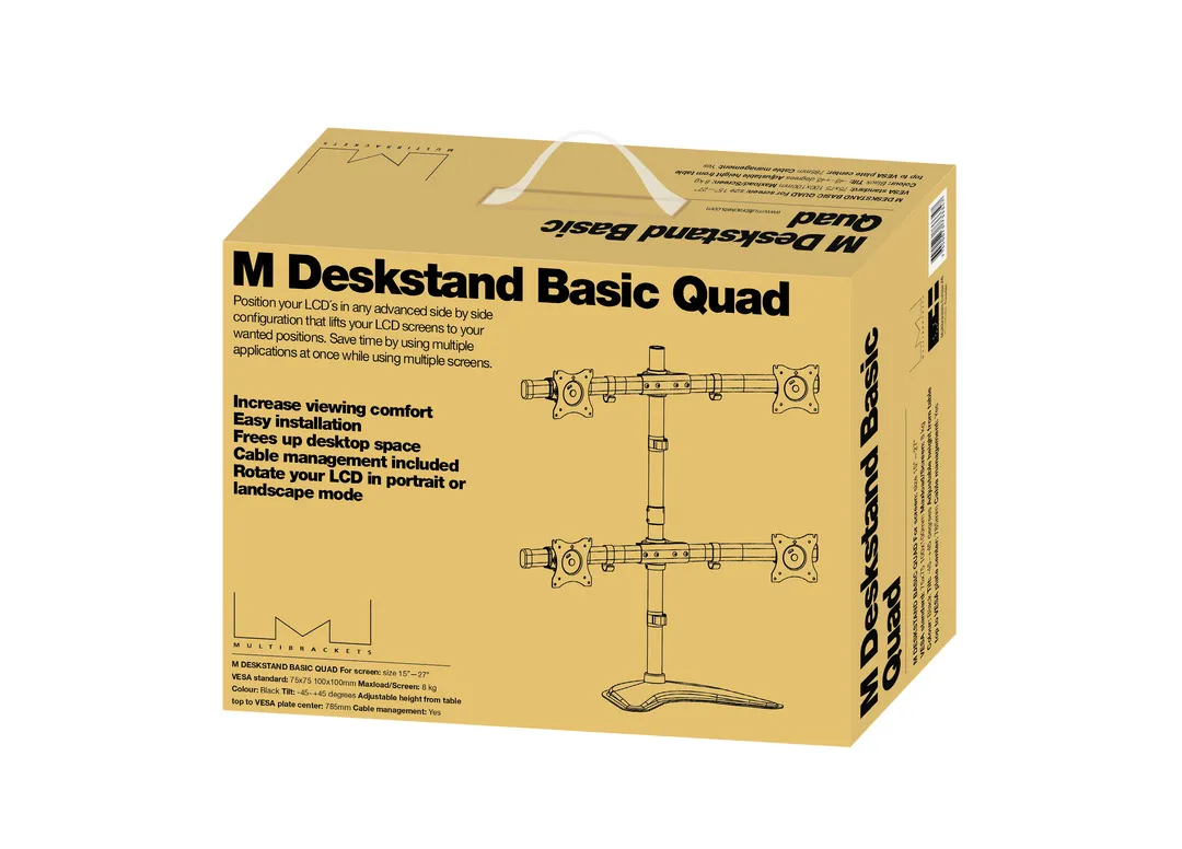 Multibrackets M Deskstand Basic Quad, -monitor arm, black, 15"-27", 10kg