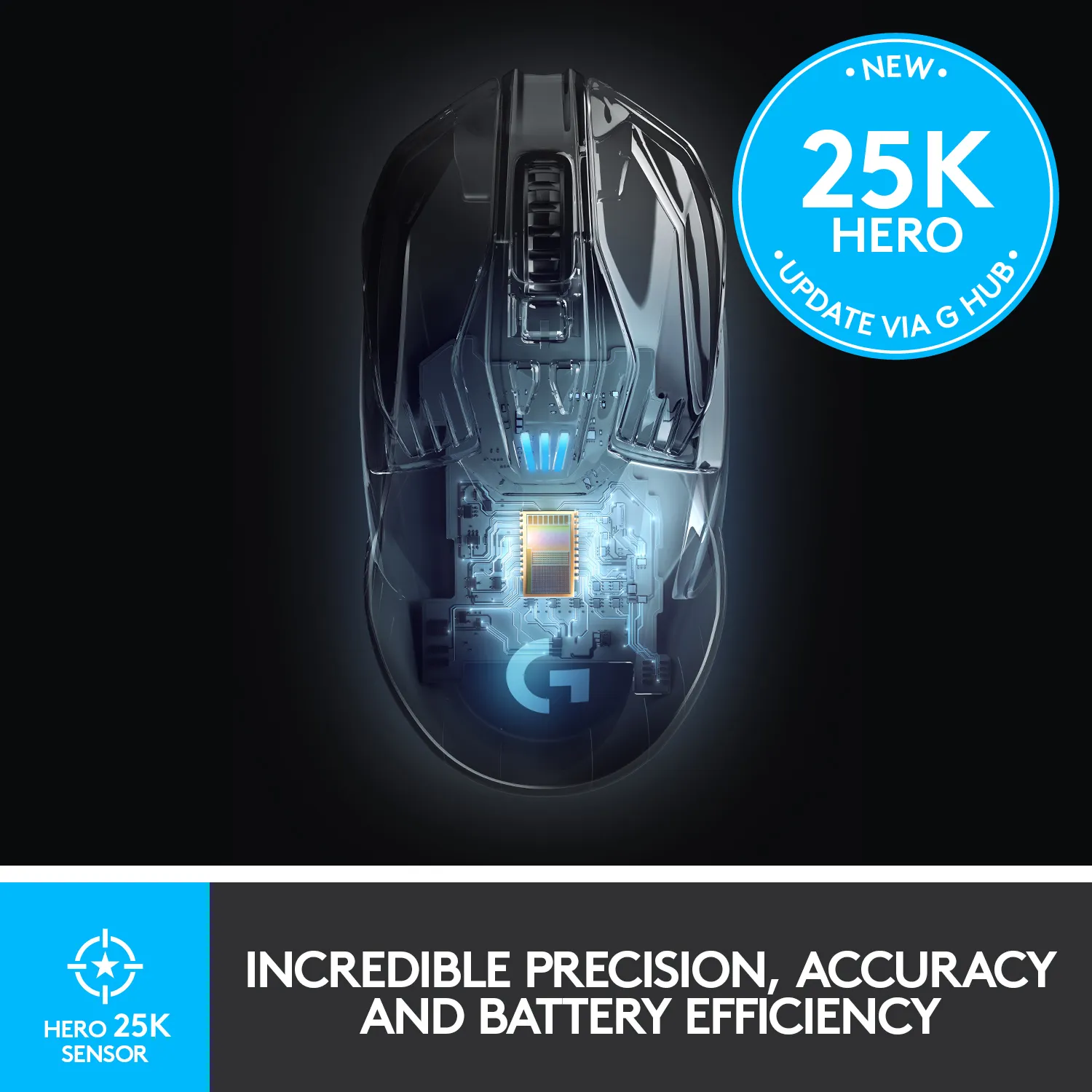 Logitech G903 Lightspeed RGB -pelihiiri, Musta