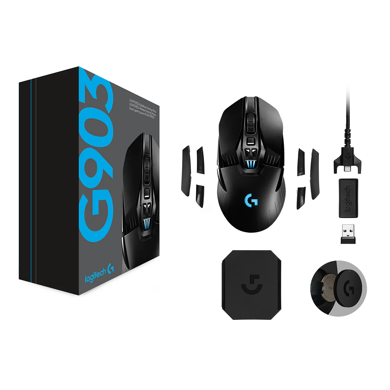 Logitech G903 Lightspeed RGB -pelihiiri, Musta