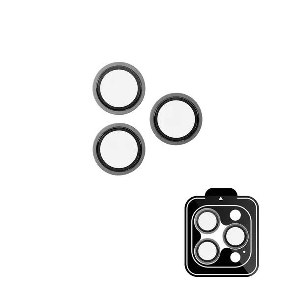 Epico Aluminium Lens Protectors Clear view iPhone 17 Pro/17 Pro Max Scratch and Fingerprint Protection, Silver