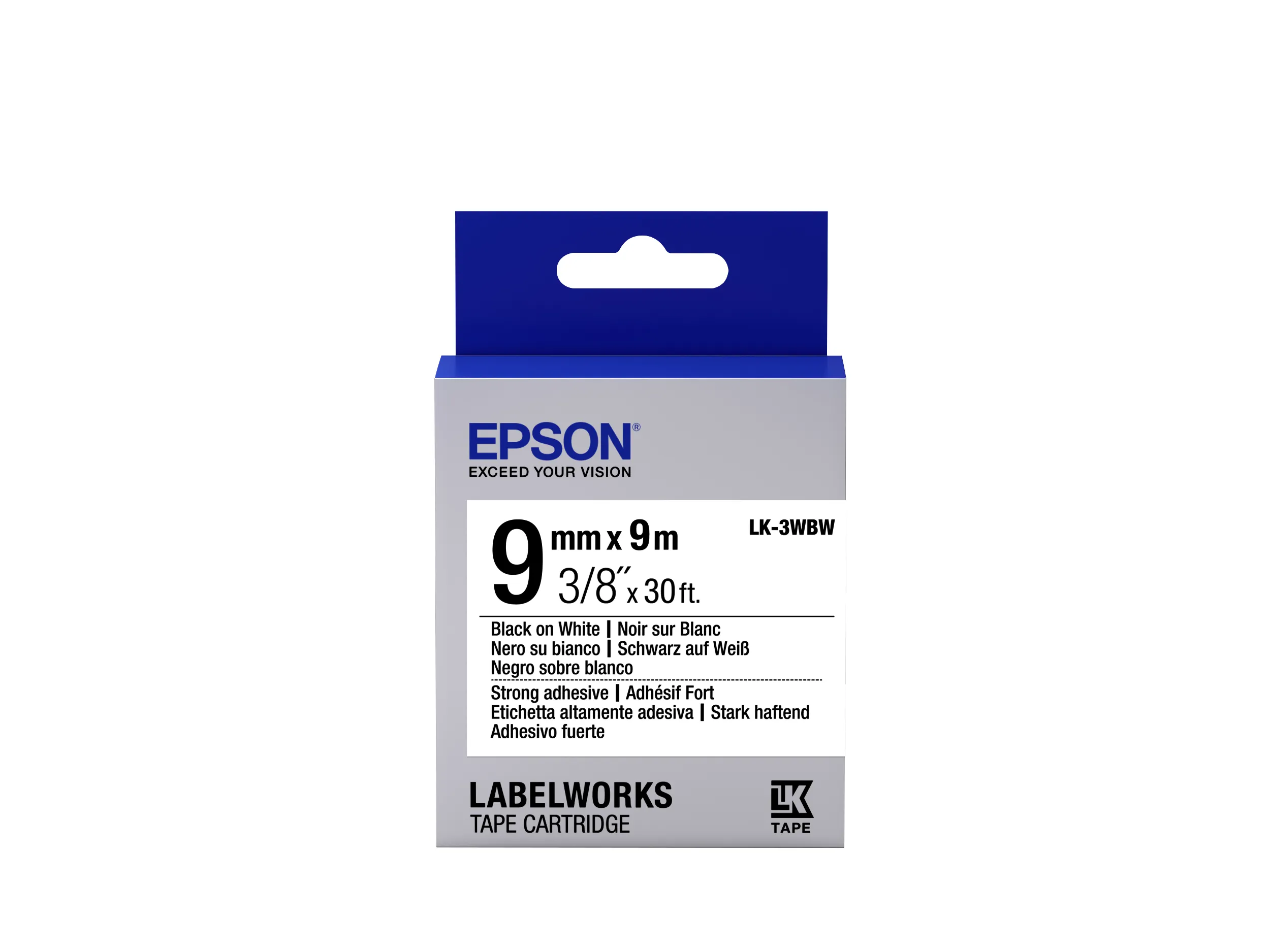 Epson LabelWorks LK-3WBW papperspatron, svart p&aring; vit