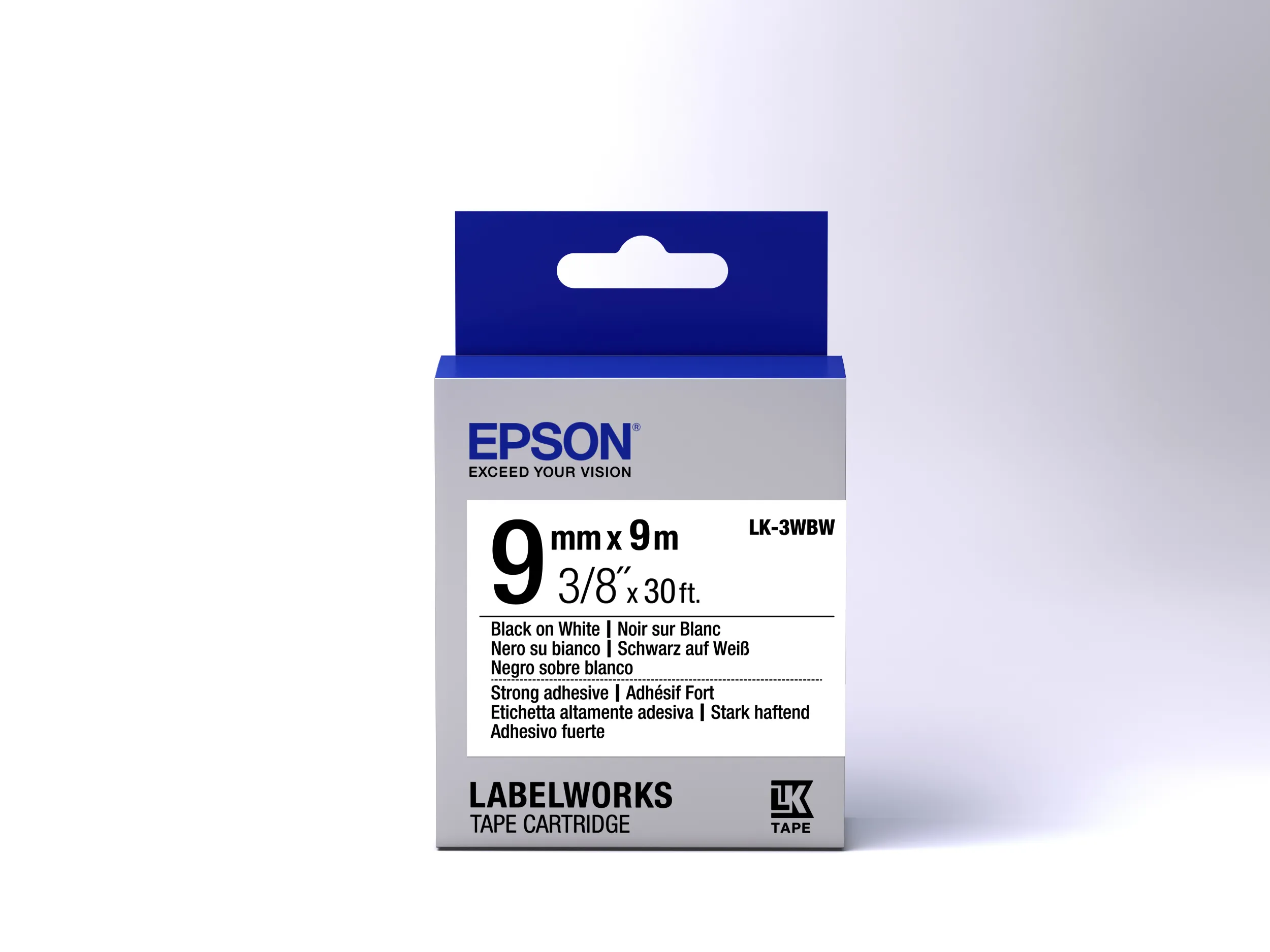 Epson LabelWorks LK-3WBW papperspatron, svart p&aring; vit