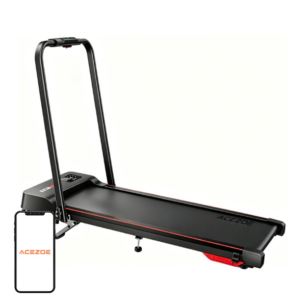 ACEZOE P12 Foldable 2-in-1 Electric Treadmill, Black and Red
