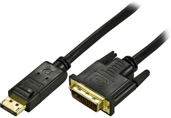 Deltaco DisplayPort &ndash; DVI-D Single Link cable, 2 m, Black