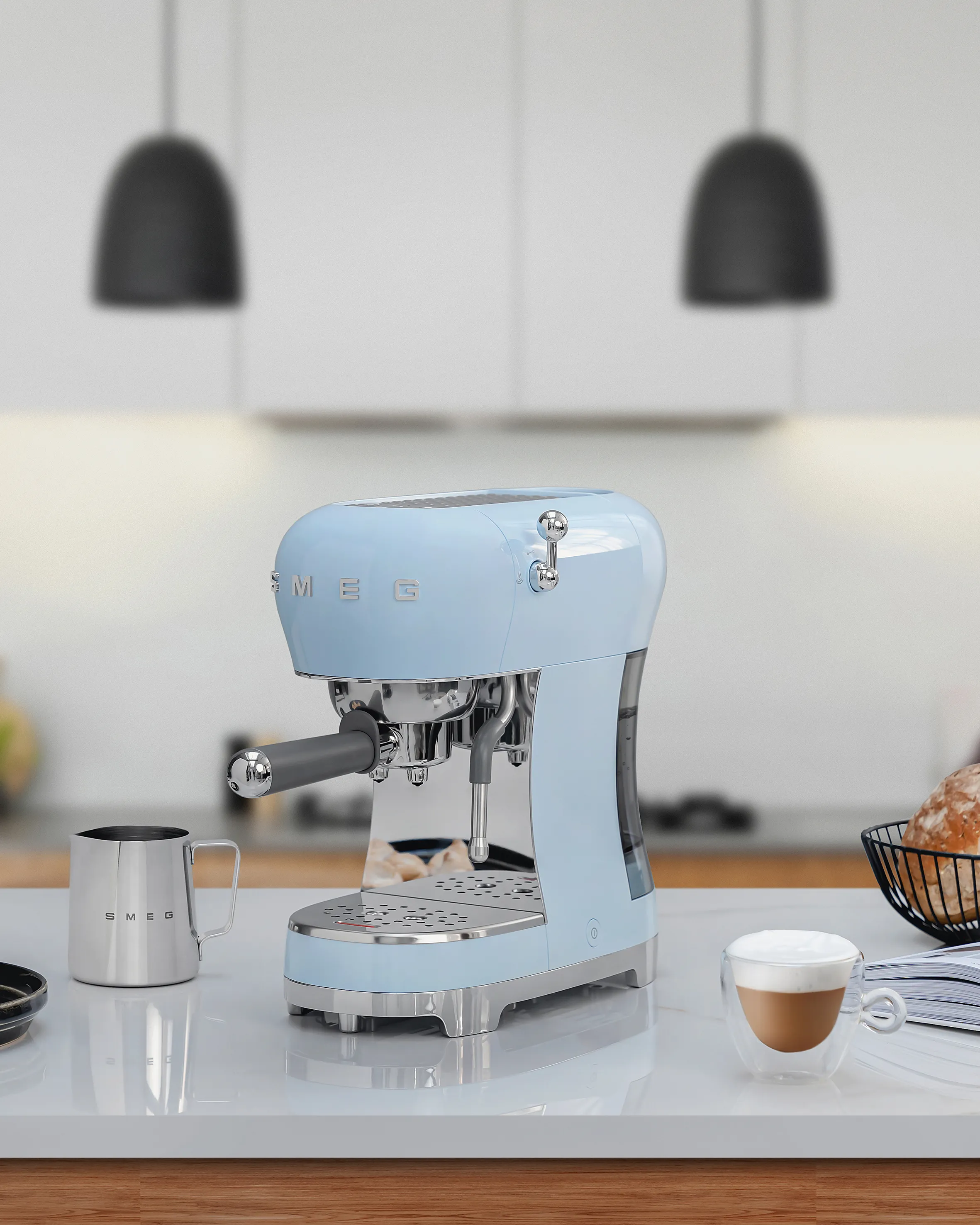 Smeg 50's Style ECF02PBEU -espressokeitin, Sininen