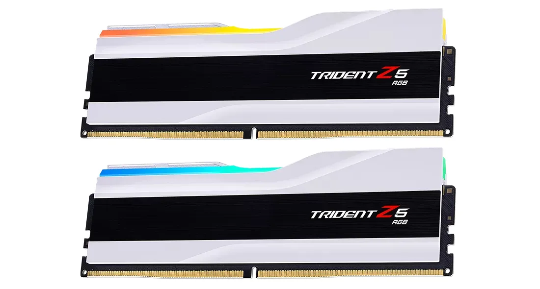 G.Skill DDR5 - 32GB - 6000 - CL - 32 (2x 16 GB) dual kit, RAM (white, F5-6000J3238F16GX2-TZ5RW, Trident Z5 RGB, INTEL XMP)