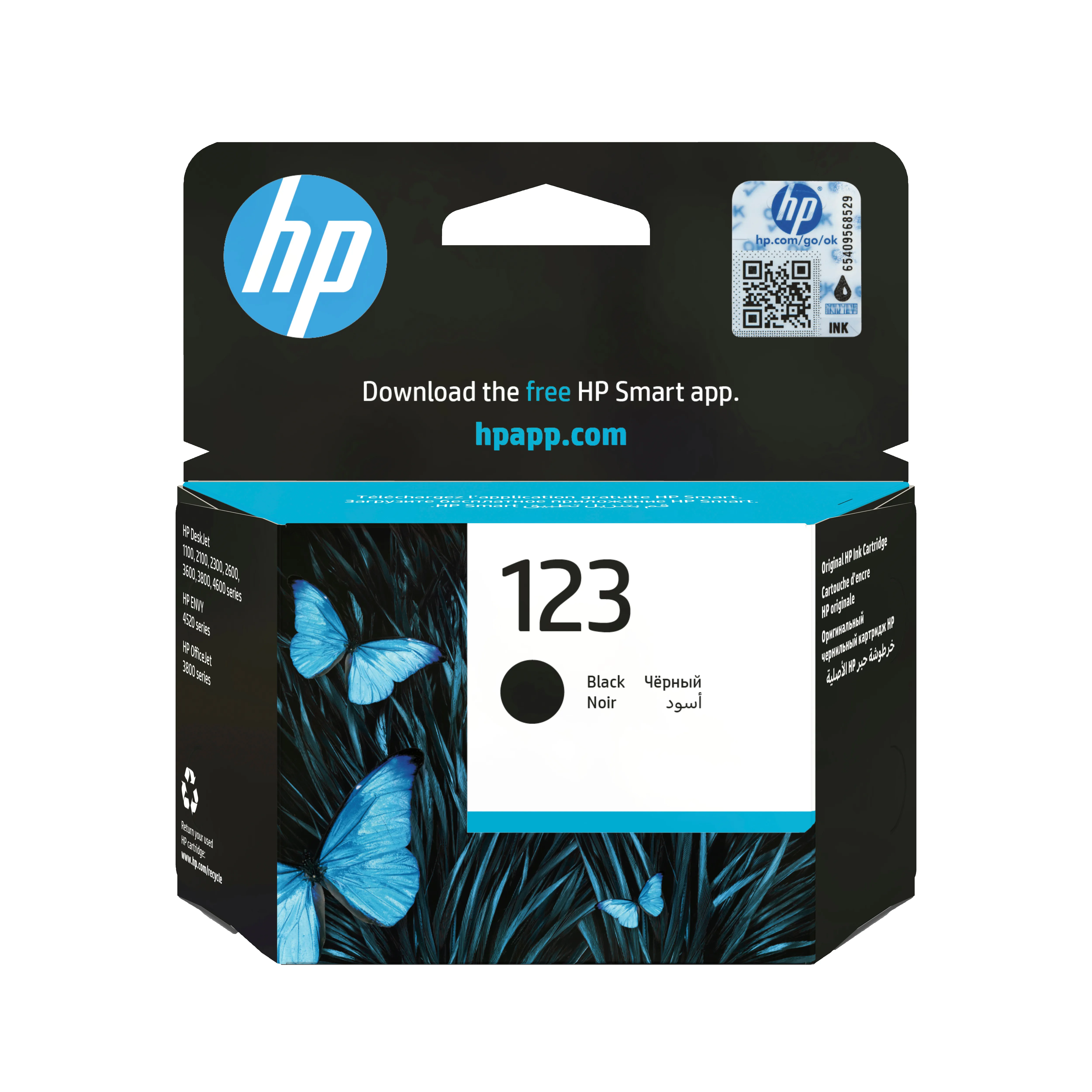 HP 123 -mustekasetti, musta