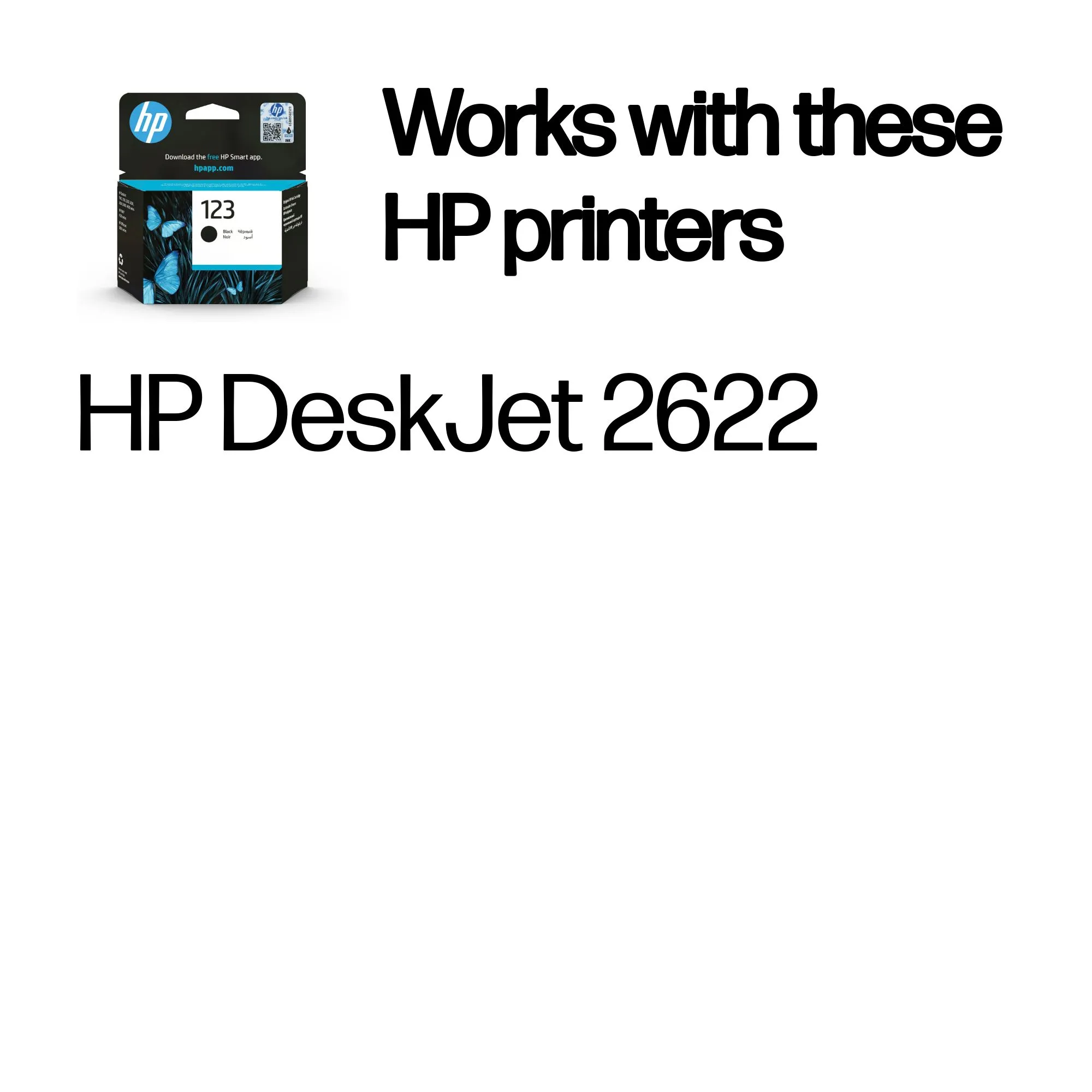 HP 123 -mustekasetti, musta