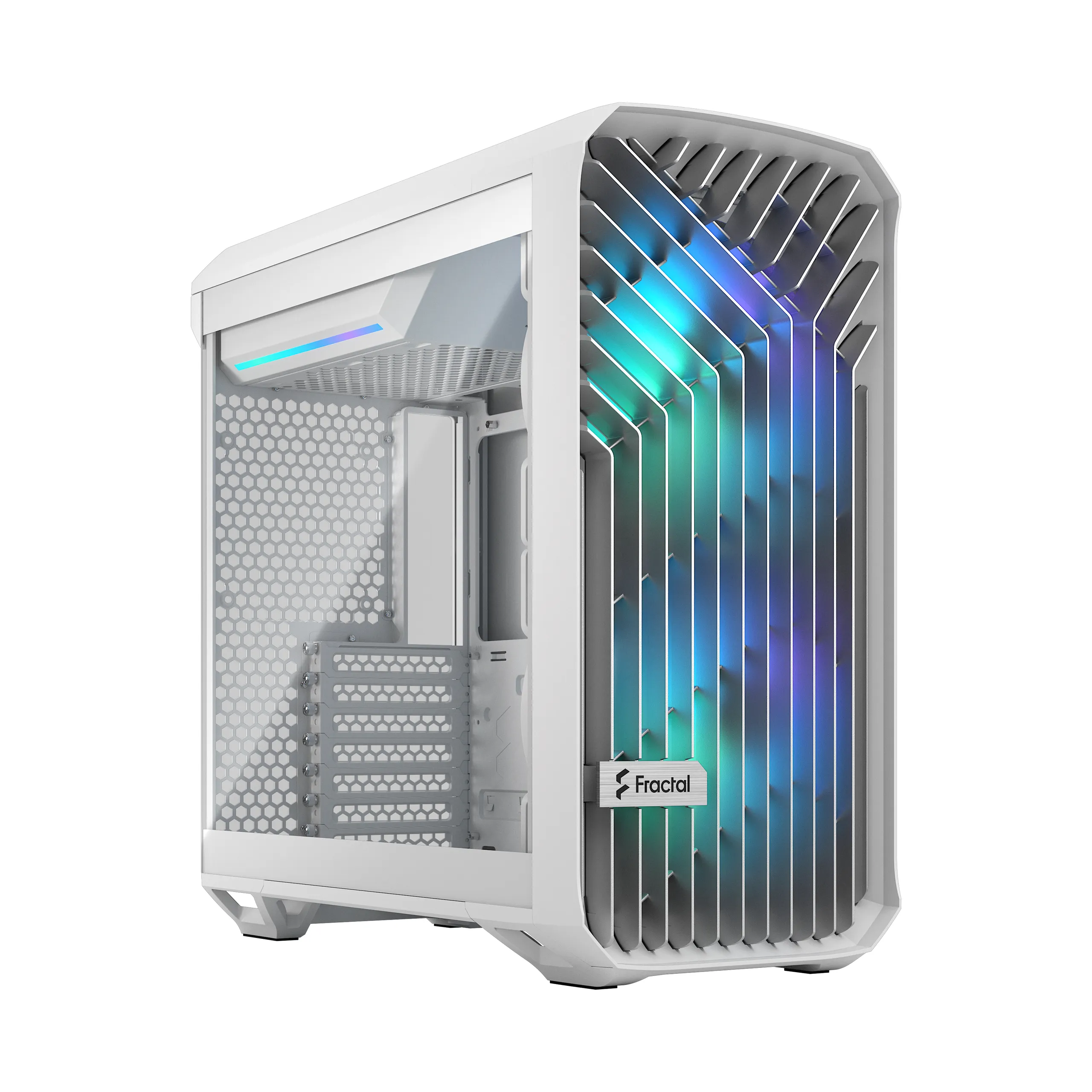 Fractal Design Torrent Compact Mini-Tower Case with RGB lighting and clear window, White