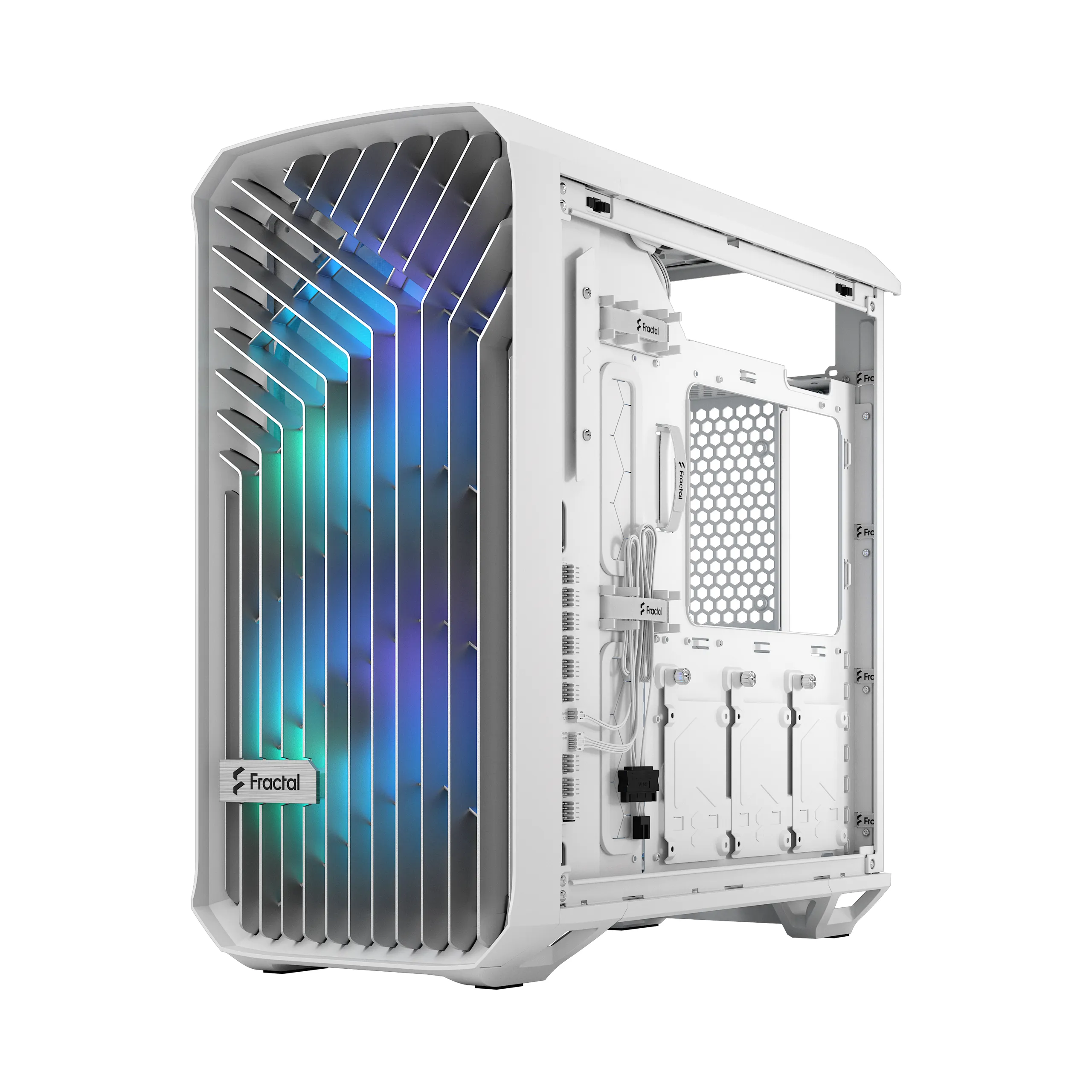 Fractal Design Torrent Compact Mini-Tower Case with RGB lighting and clear window, White
