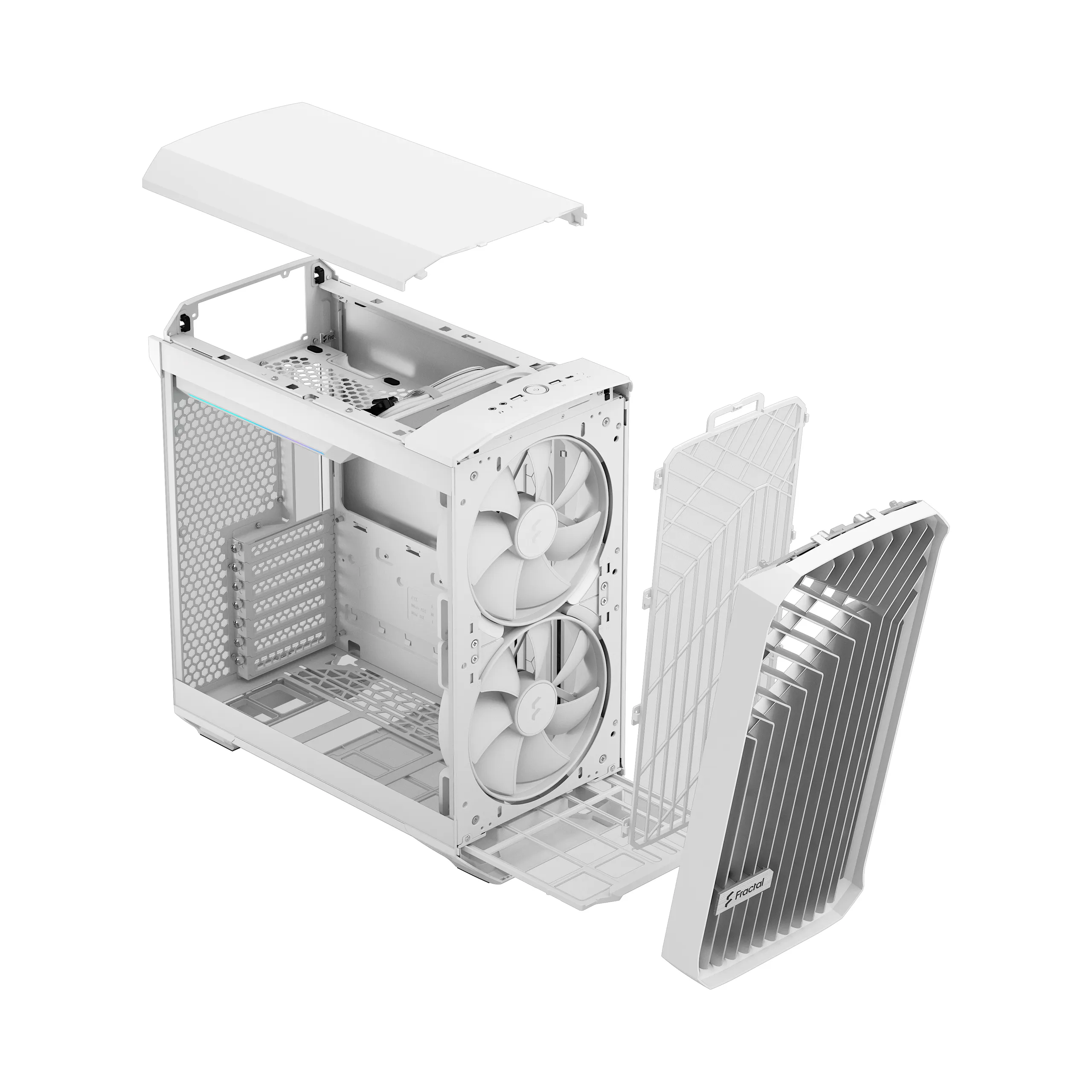 Fractal Design Torrent Compact Mini-Tower Case with RGB lighting and clear window, White
