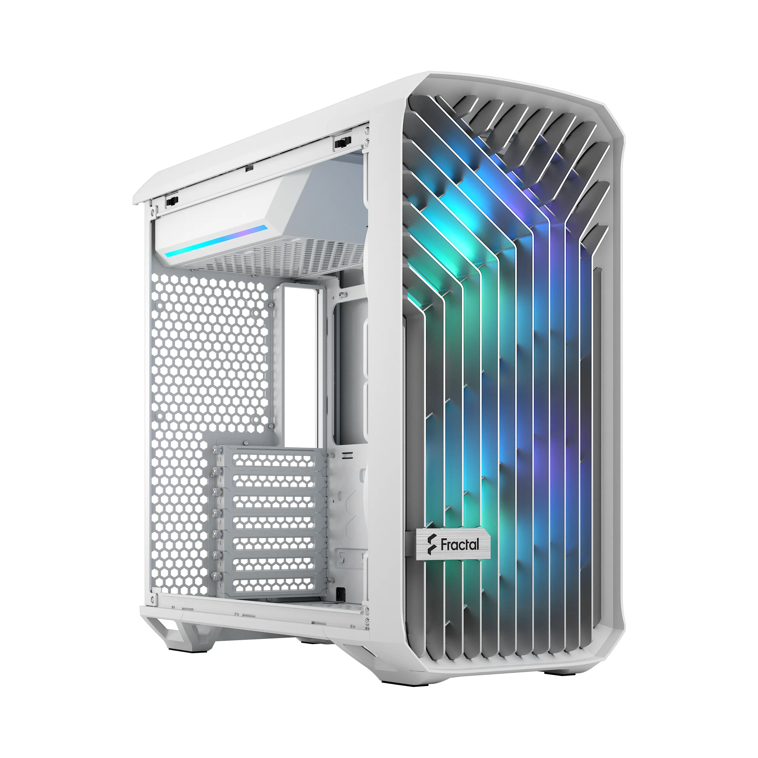 Fractal Design Torrent Compact Mini-Tower Case with RGB lighting and clear window, White