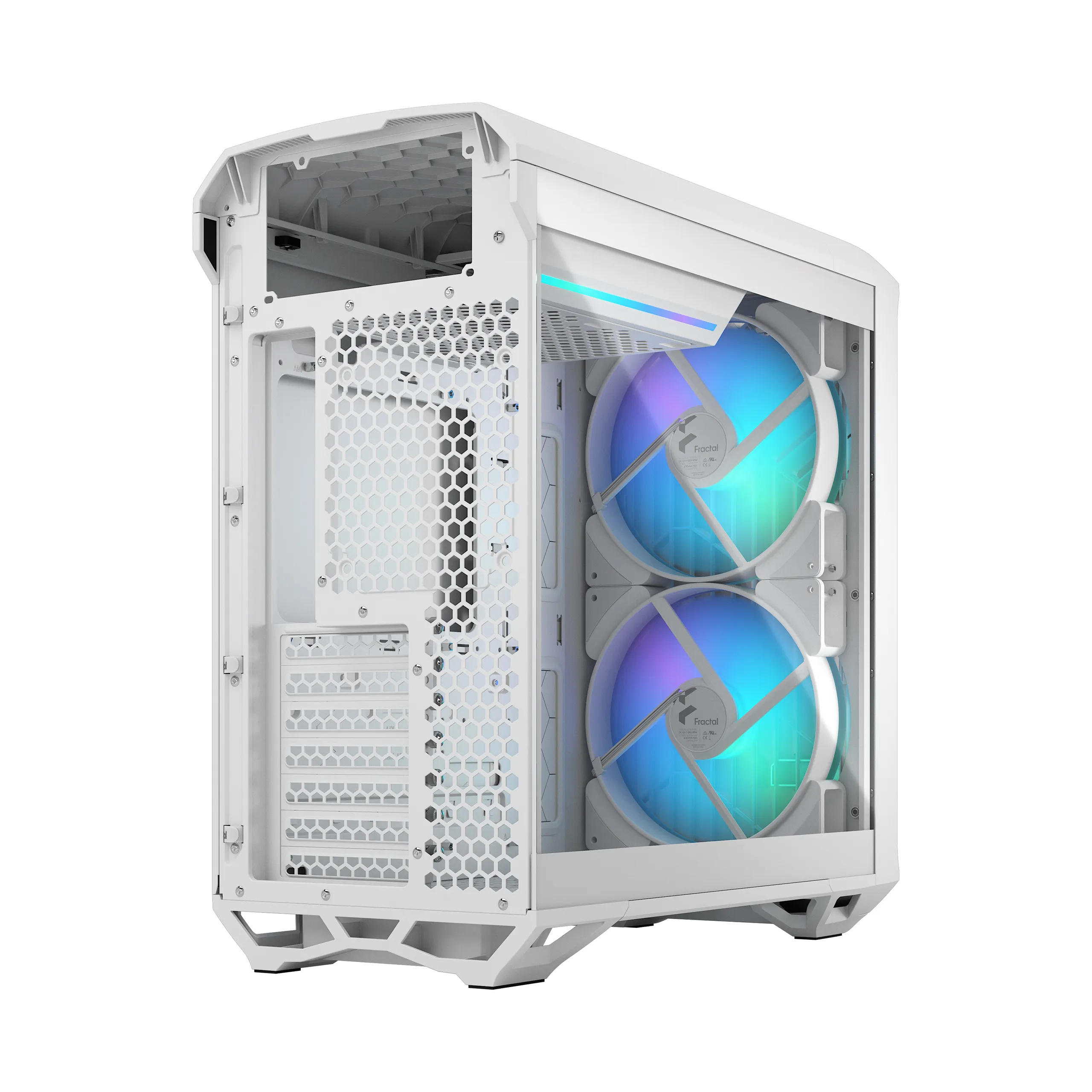 Fractal Design Torrent Compact Mini-Tower Case with RGB lighting and clear window, White