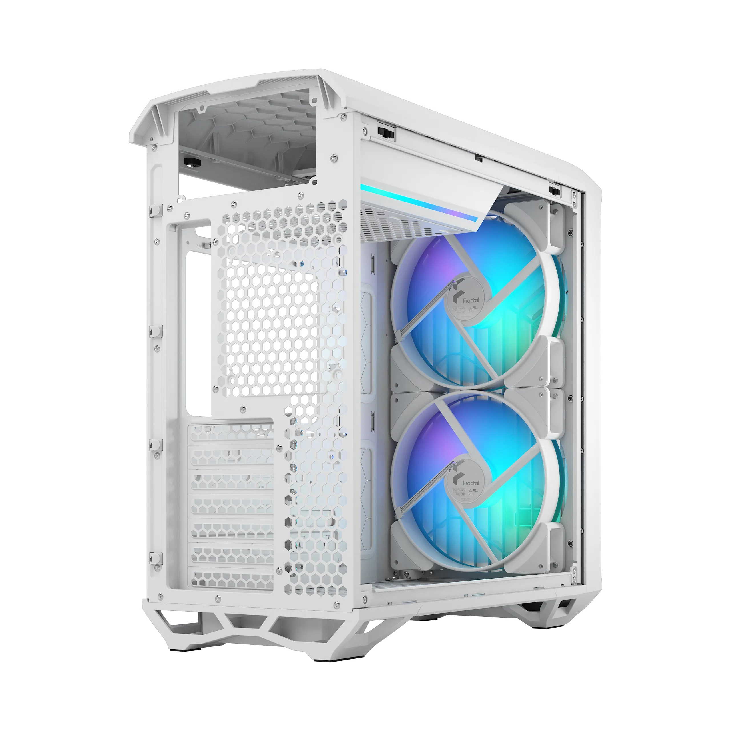 Fractal Design Torrent Compact Mini-Tower Case with RGB lighting and clear window, White