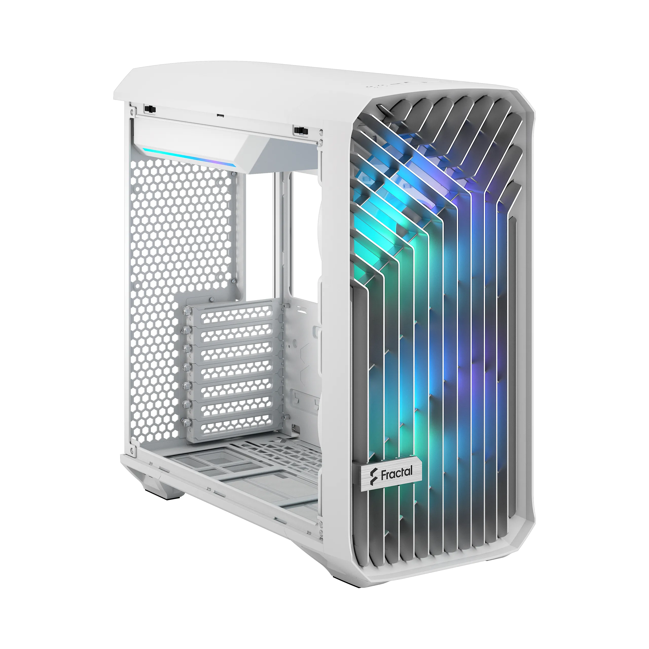 Fractal Design Torrent Compact Mini-Tower Case with RGB lighting and clear window, White