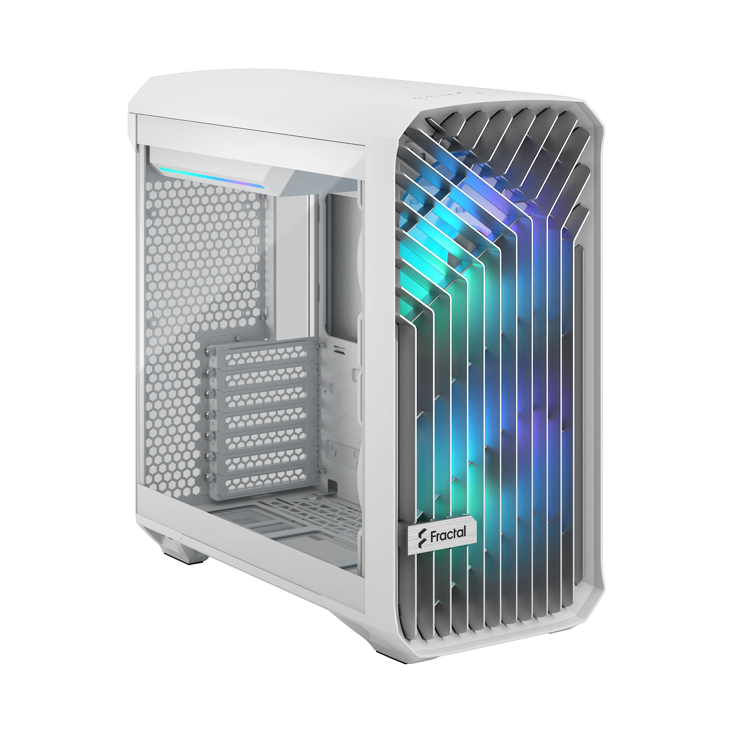 Fractal Design Torrent Compact Mini-Tower Case with RGB lighting and clear window, White
