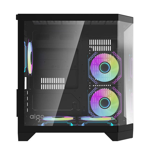 DARKFLASH FT350 Mini-Tower Case with window and RGB lighting, Black