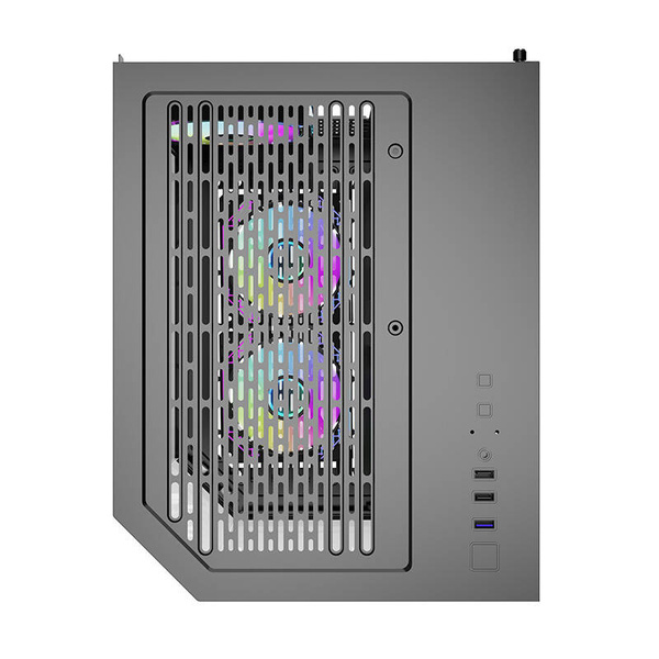 DARKFLASH FT350 Mini-Tower Case with window and RGB lighting, Black