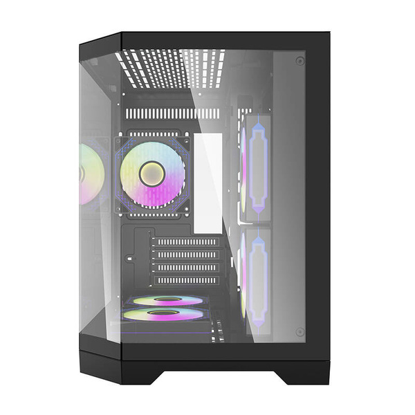 DARKFLASH FT350 Mini-Tower Case with window and RGB lighting, Black