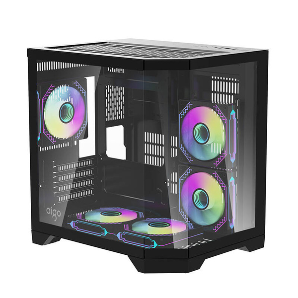 DARKFLASH FT350 Mini-Tower Case with window and RGB lighting, Black