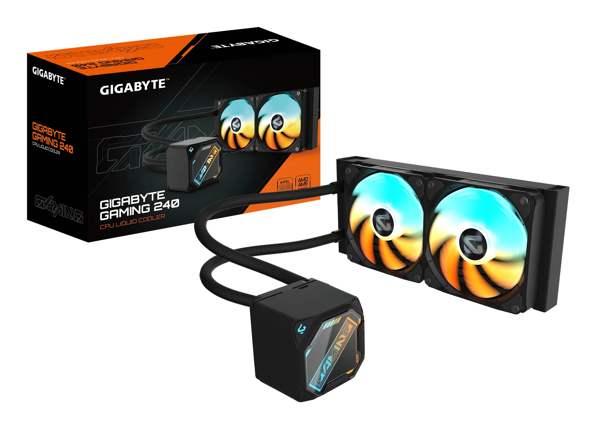 GIGABYTE GAMING 240mm ARGB v&auml;tskekylare, svart