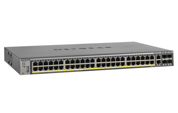 NETGEAR ProSAFE M4100-50G-PoE - Kytkin - L2+ - Hallinnoitu - 50 x 10/100/1000 + 4 x jaettu SFP - ty&ouml;p&ouml;yt&auml;, r&auml;kkiin asennettava - PoE+ (380 W)