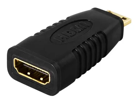 DELTACO HDMI-adapter, mini HDMI ha till HDMI ho, 19-pin, guldpläterad