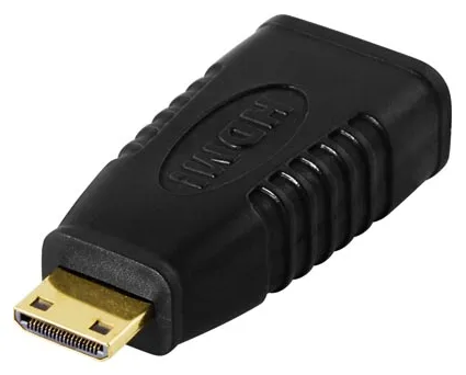 DELTACO HDMI-adapter, mini HDMI ha till HDMI ho, 19-pin, guldpläterad