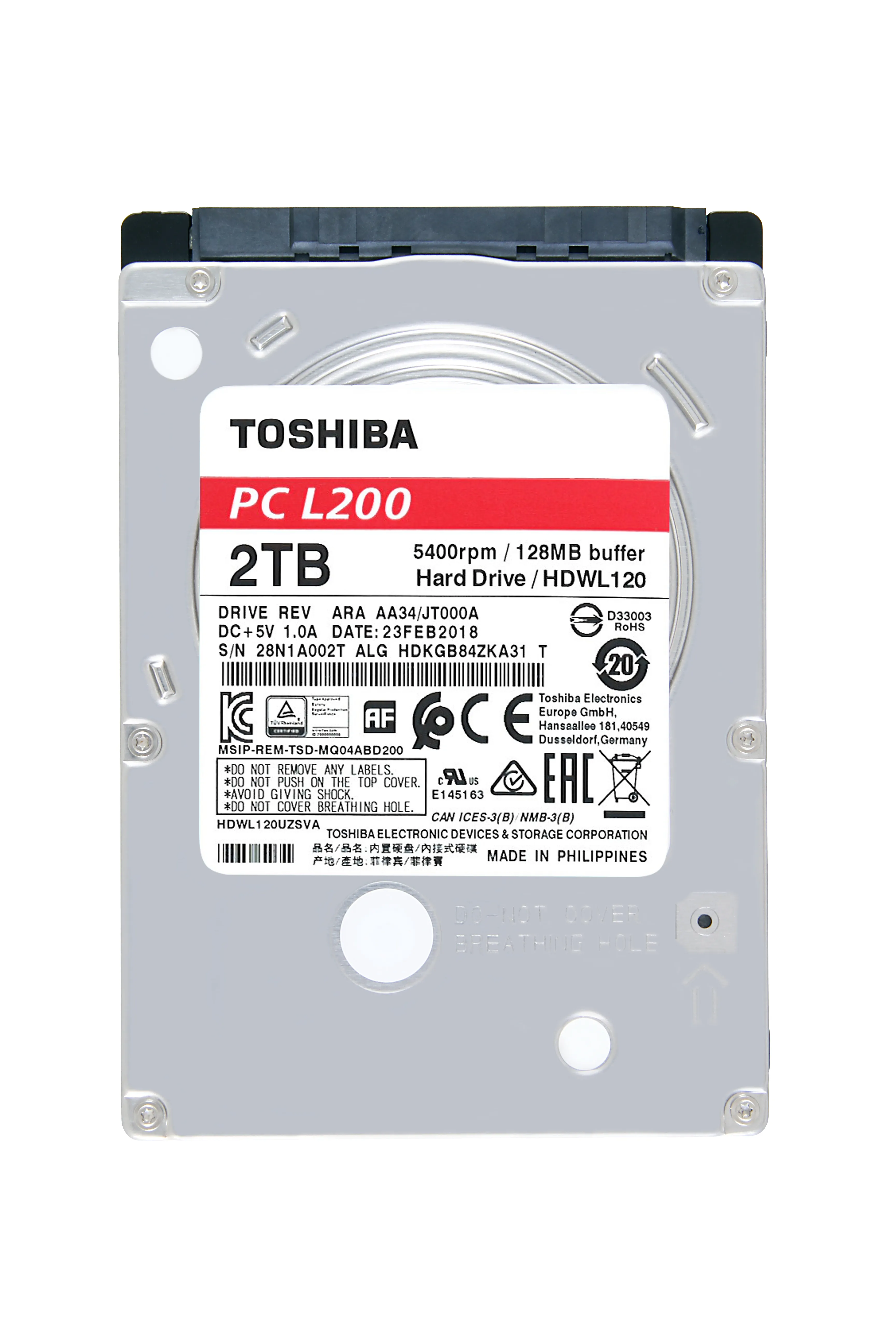 L200 - LAPTOP PC HARD DRIVE 2TB 2.5IN 2TB SATA INTERNAL DRIVE