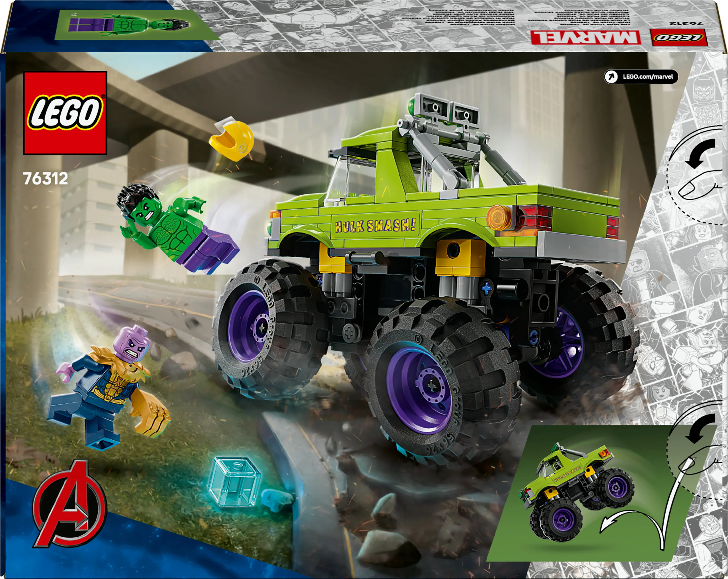 LEGO Marvel Hulkin monsteriauto vastaan Thanos 76312