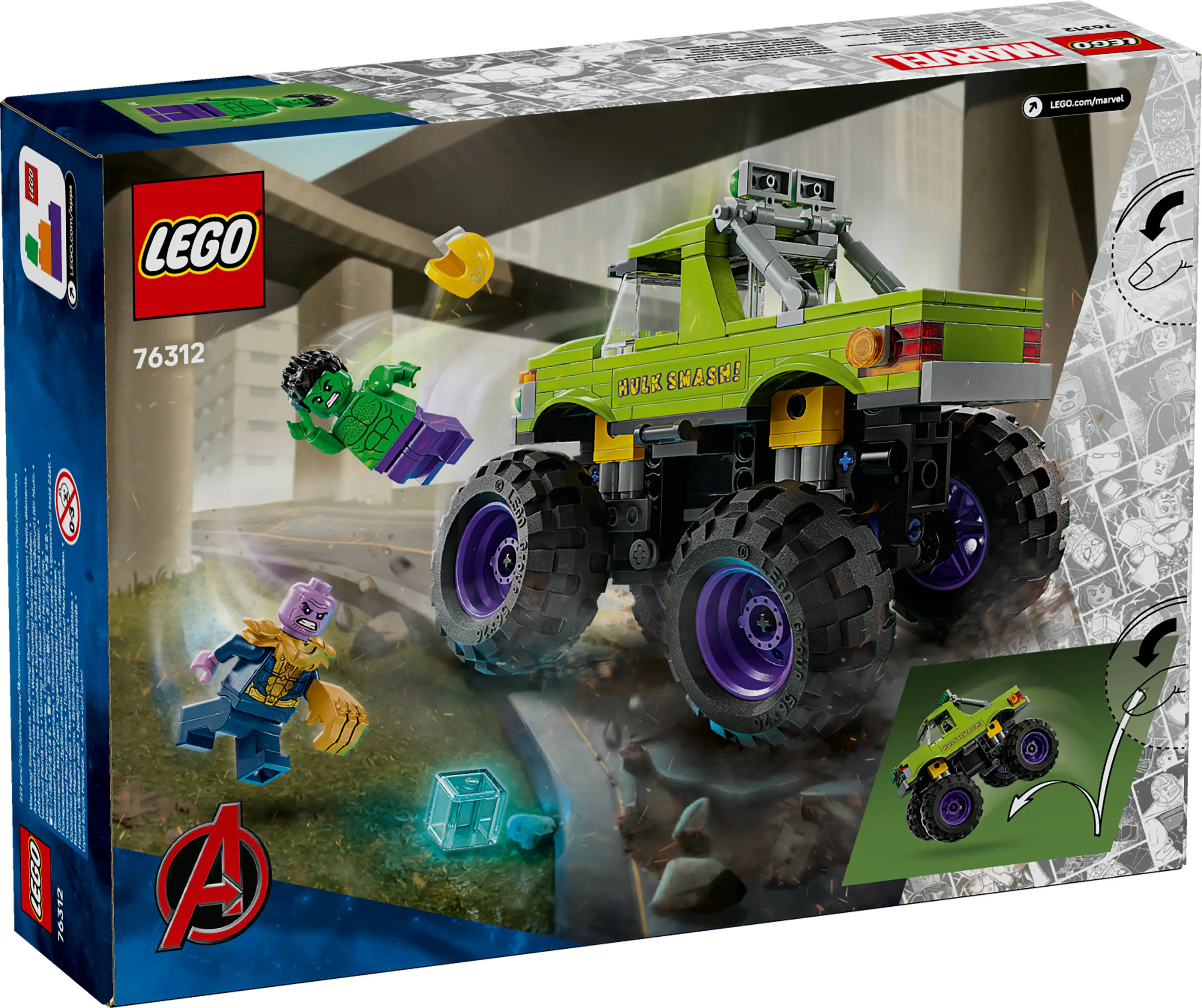 LEGO Marvel Hulkin monsteriauto vastaan Thanos 76312